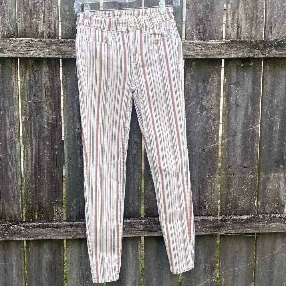 American Eagle Striped Mauve‎ Hi Rise Jegging Jeans | 0